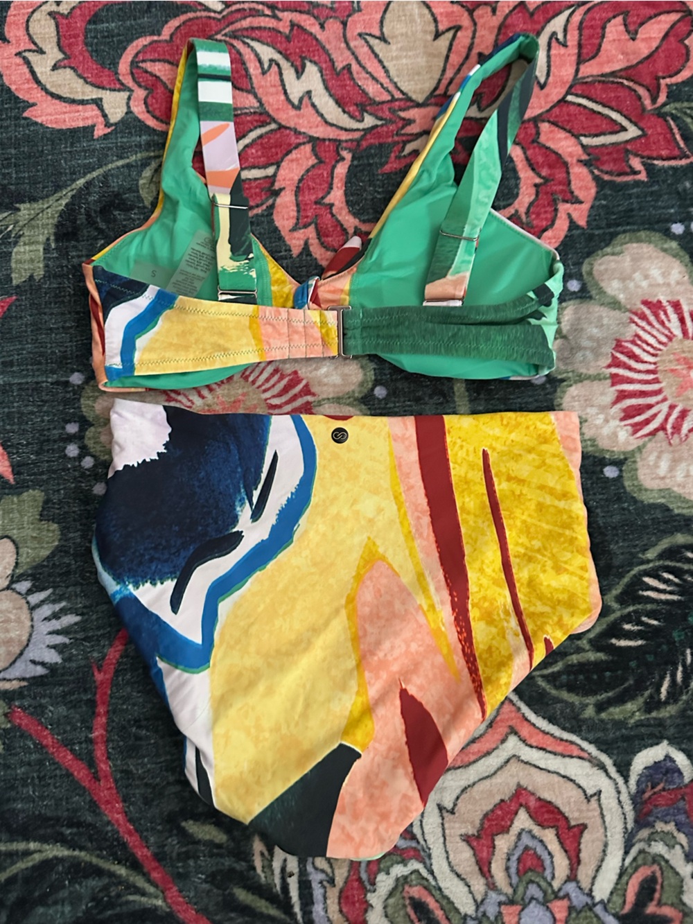 🌈 CALIA Abstract Print Bikini Set Size Small - Picture 3 of 6
